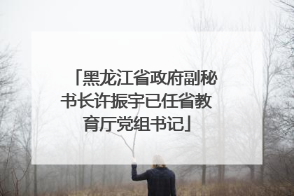 黑龙江省政府副秘书长许振宇已任省教育厅党组书记