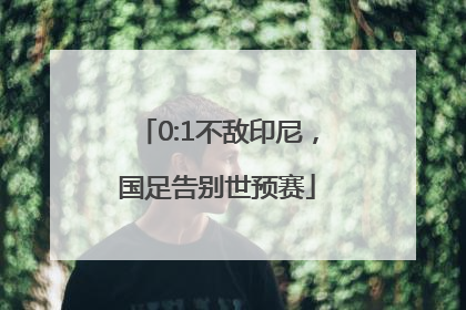 0:1不敌印尼，国足告别世预赛