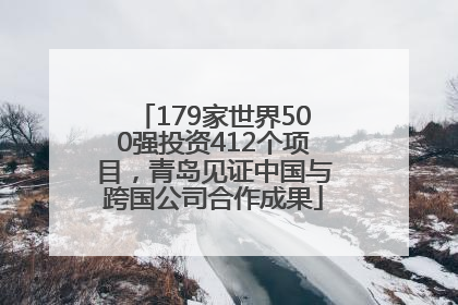 179家世界500强投资412个项目，青岛见证中国与跨国公司合作成果