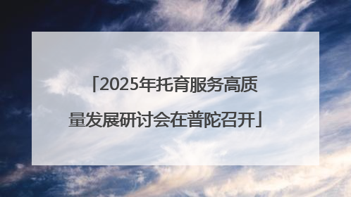 2025年托育服务高质量发展研讨会在普陀召开