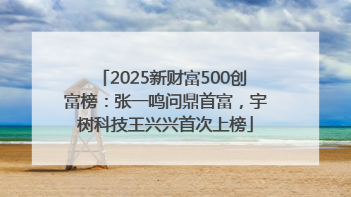 2025新财富500创富榜：张一鸣问鼎首富，宇树科技王兴兴首次上榜