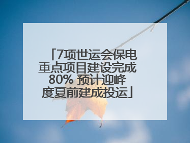 7项世运会保电重点项目建设完成80% 预计迎峰度夏前建成投运