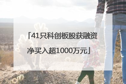 41只科创板股获融资净买入超1000万元