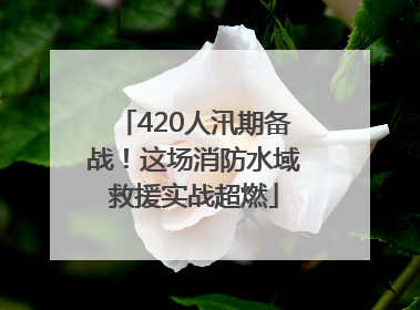 420人汛期备战！这场消防水域救援实战超燃