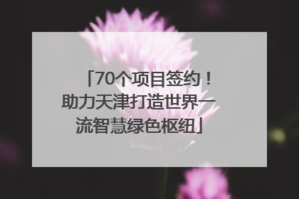 70个项目签约！助力天津打造世界一流智慧绿色枢纽