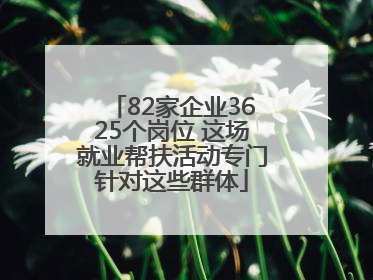 82家企业3625个岗位 这场就业帮扶活动专门针对这些群体